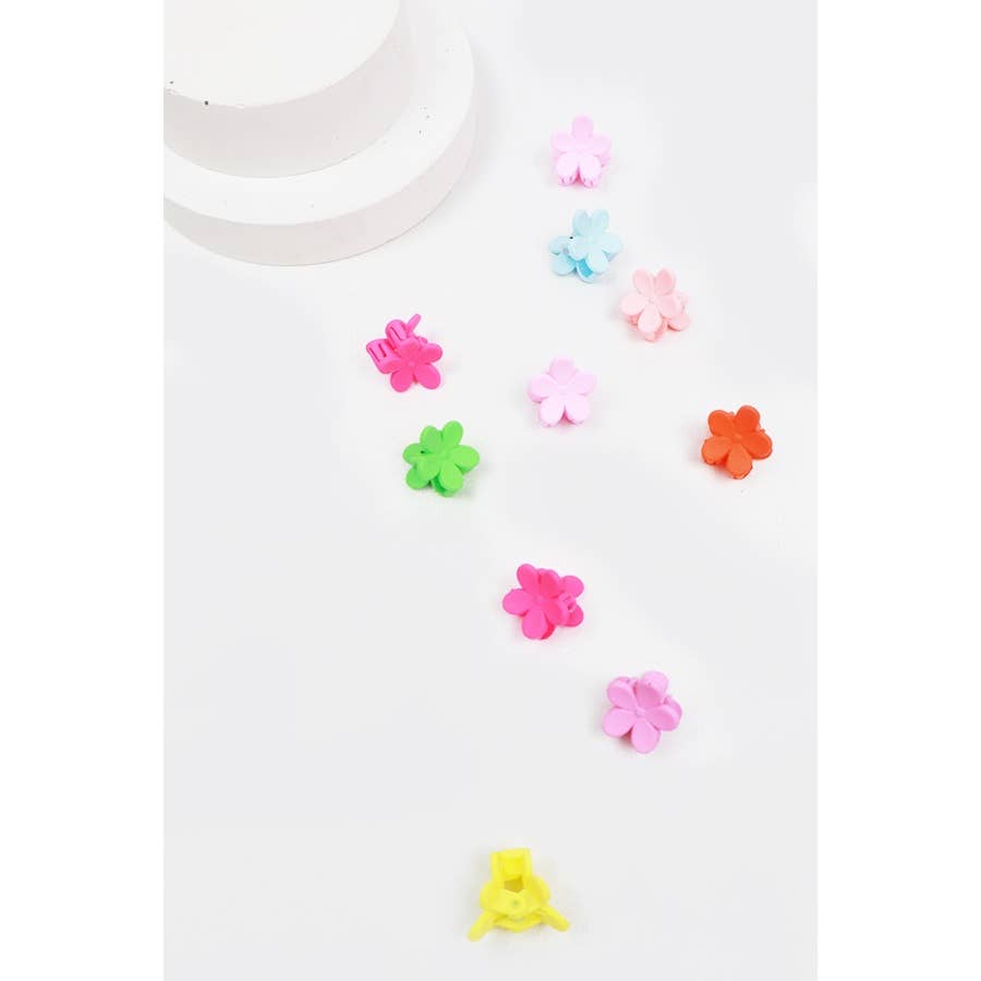 Mini Flower Hair Claw Set: MIX COLOR / ONE